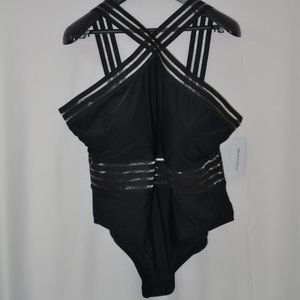 Black Crossover Lady Vintage One Piece Swimsuit by Meet Curve